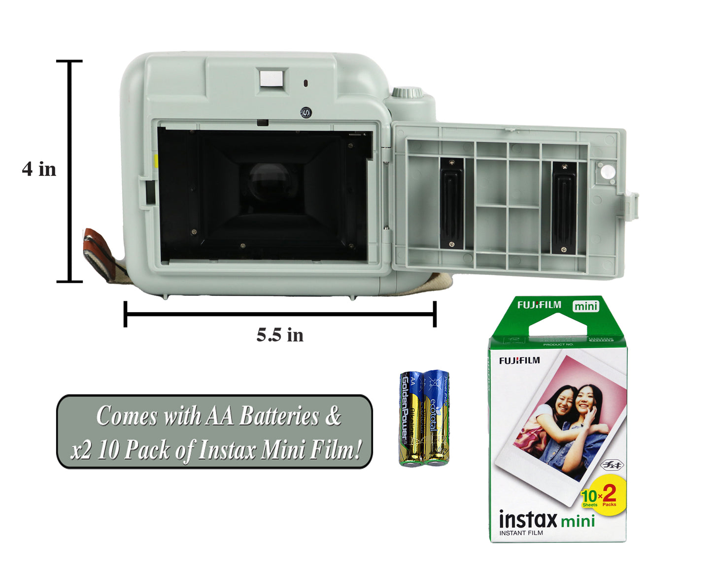 Popoto Instant Camera Kit with Photo Album and Camera bag, 8 in 1 bundle, Fujifilm Instax Mini Film